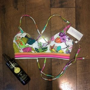 Trina Turk Floral Print Bikini Top